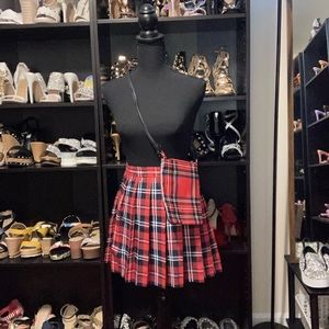 Plaid skirt w/purse